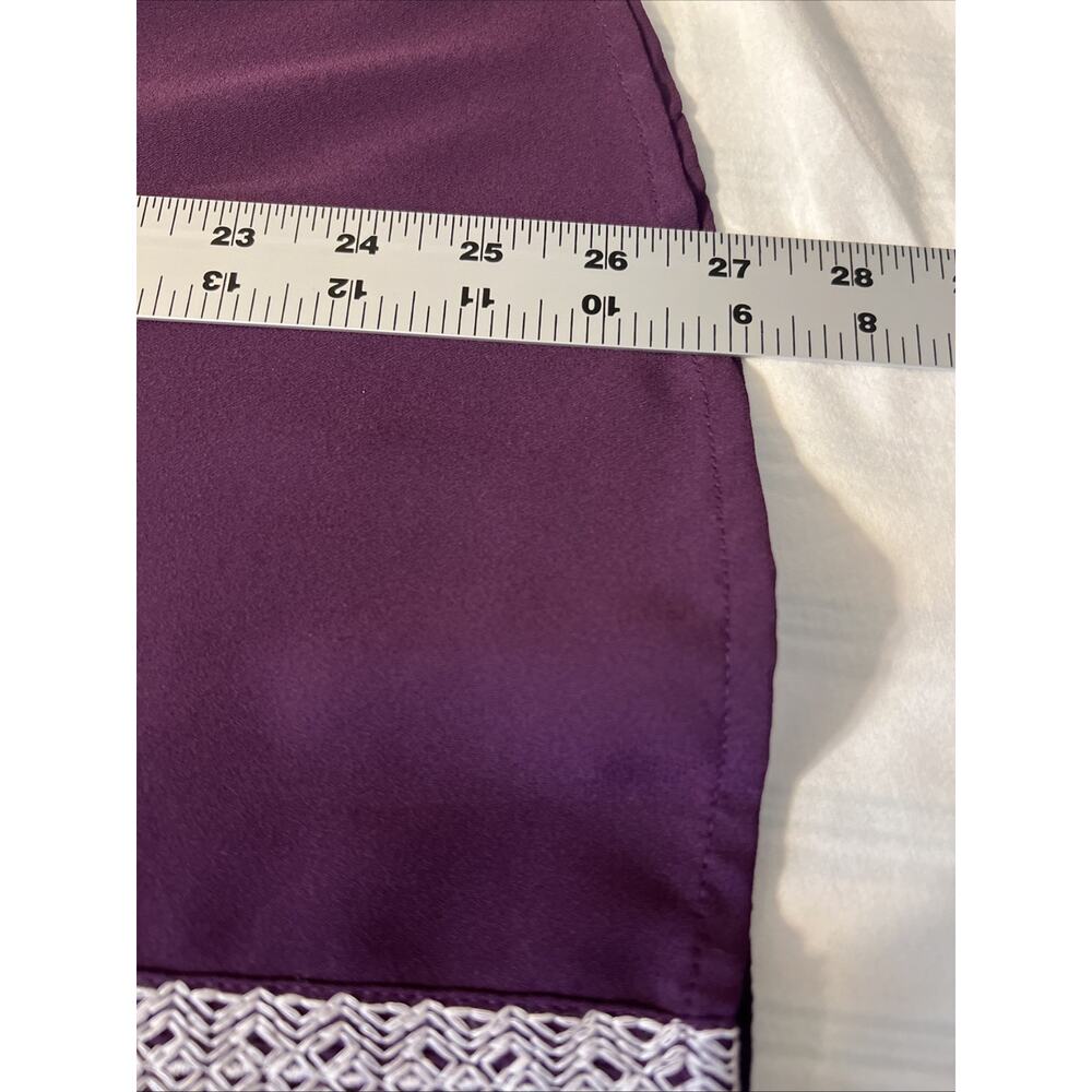 Chicos Womens Blouse Size 8/10 Purple Embroidered Boho Tassels Long Sleeve - Picture 7 of 7